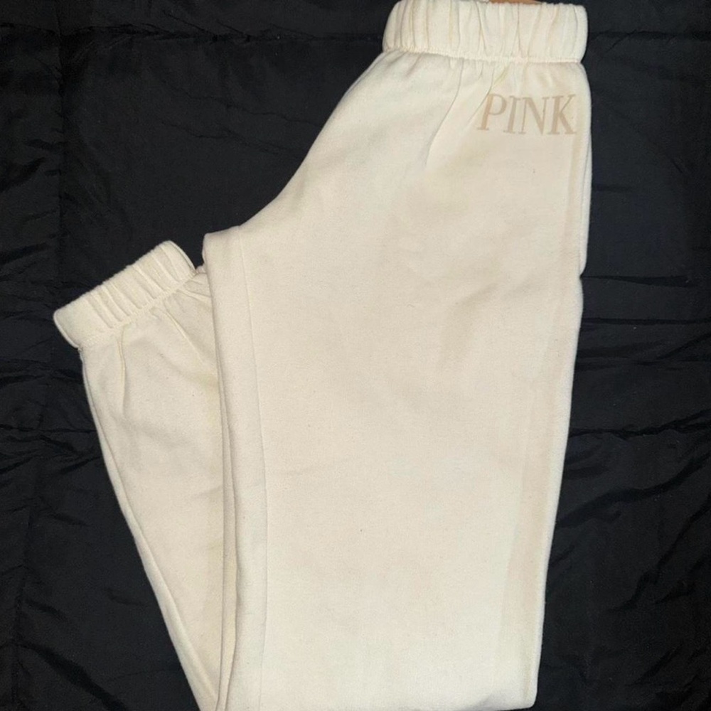 PINK Victoria's Secret Cream XS' Jogger Sweatpants